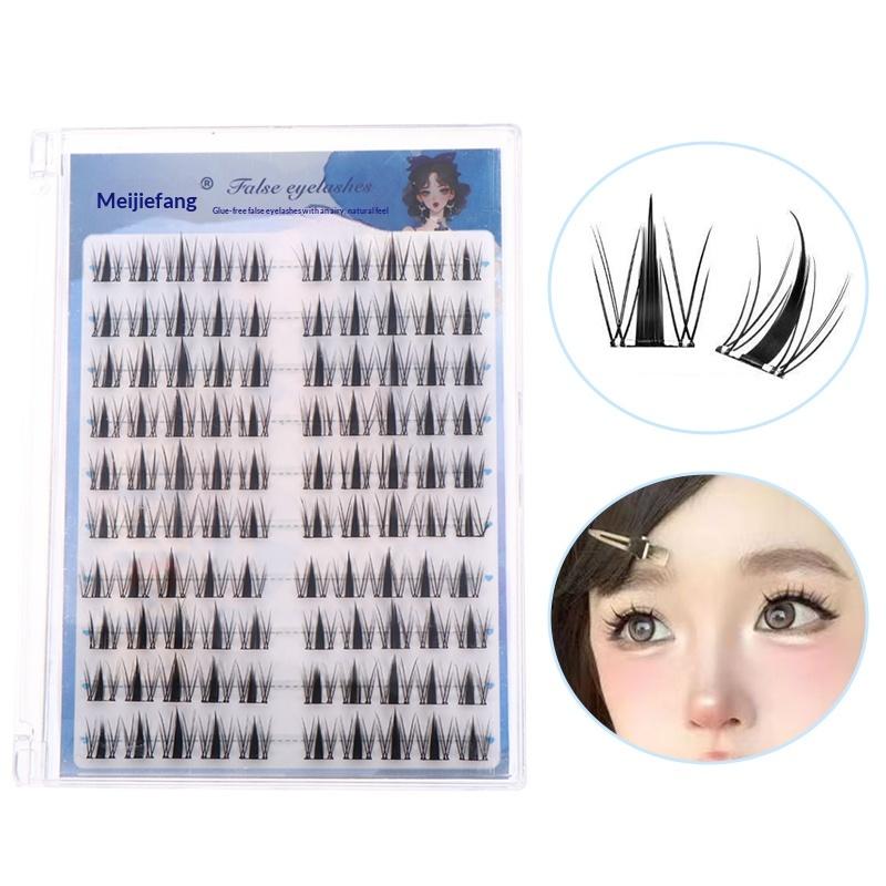 Lash Adhesive Glue - ขนตาปลอมแบบติดเอง 10 แถว สไตล์มังงะ แบ่งเป็นช่อๆ ให้ลุคธรรมชาติ
