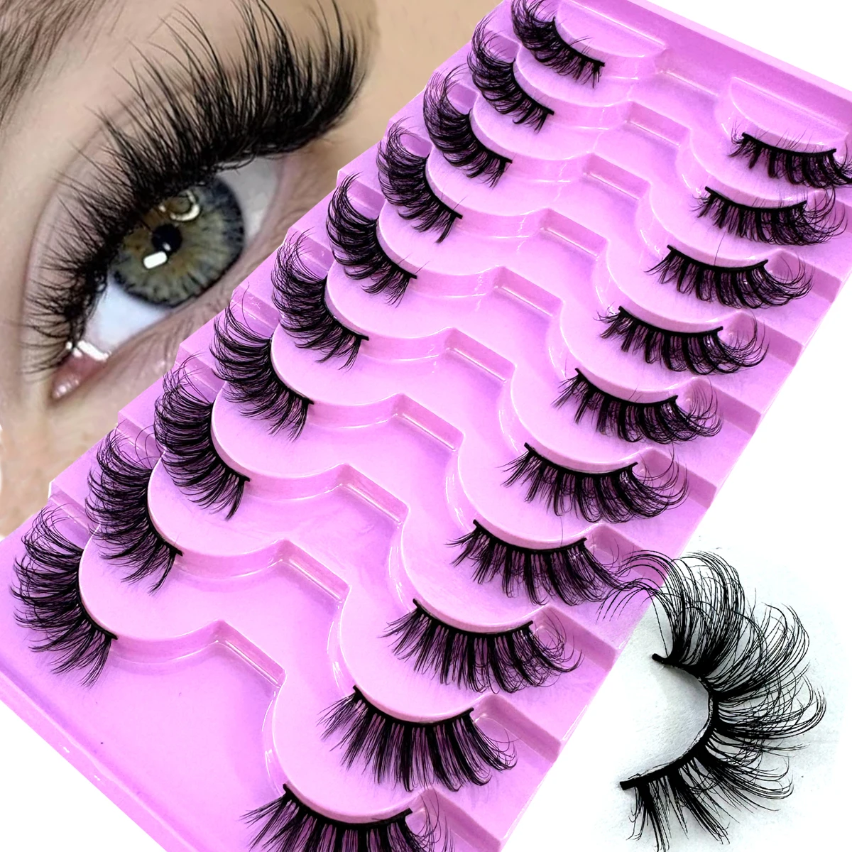 Eyelash Extension Cat Eye - ขนตาปลอมแบบครึ่งเส้น AMSDCN รุ่นใหม่ 10 คู่ ขนตาธรรมชาติ
