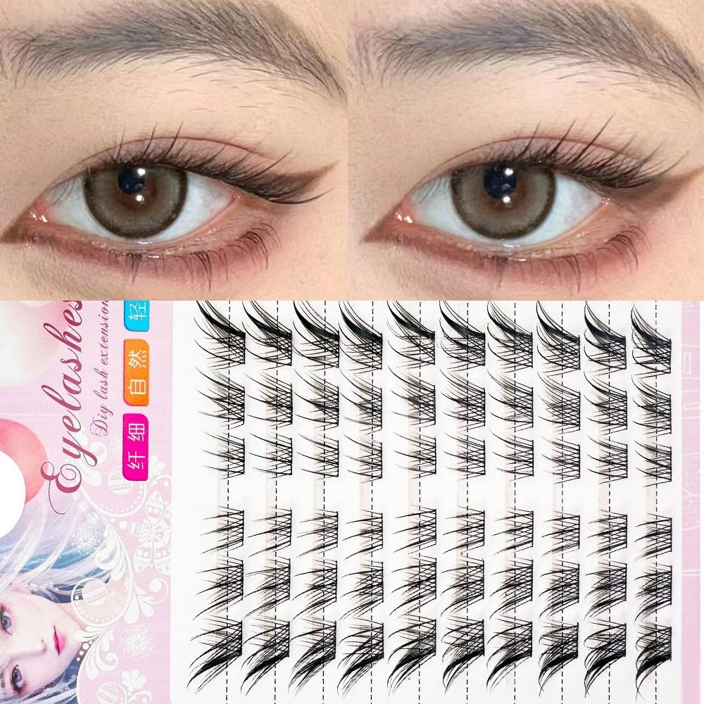 Eyelash Extension Cat Eye - ขนตาปลอมแบบกลุ่ม 3 มิติ ทรงแคทอาย สำหรับผู้หญิง ให้ลุคธรรมชาติแบบมังงะ