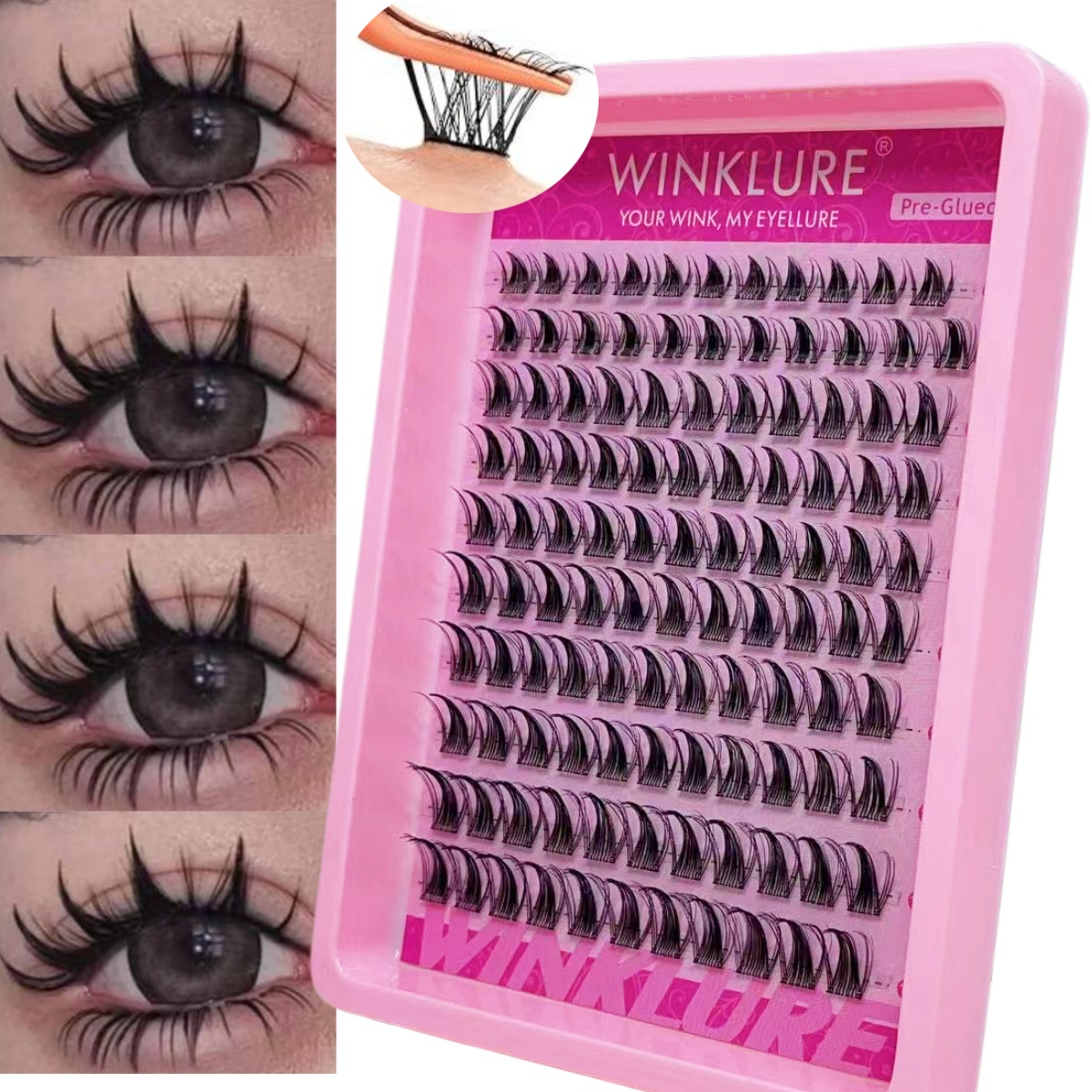 Eyelash Extension Cat Eye - WINKLURE ขนตาปลอมแบบติดเอง ไม่ต้องใช้กาว ขนตาสไตล์อนิเมะ มังงะ ขนตาปลอมแบบมิงค์