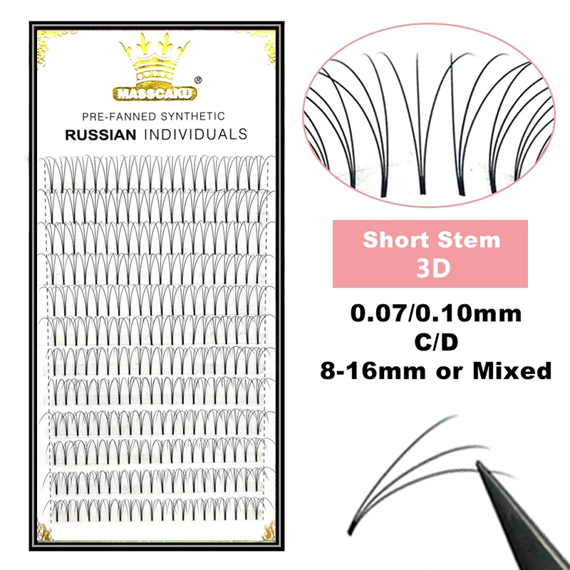 MASSCAKU Premade รัสเซียสั้นขน - Eyelash Extension Remover At Home บทวิจารณ์และราคา