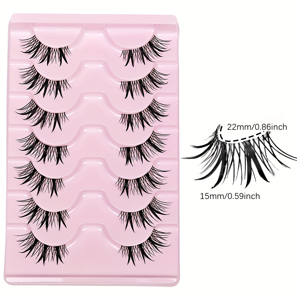 ขนตาปลอมแบบครึ่งตา 7 คู่ ขนตาป - Eyelash Extension Japan บทวิจารณ์และราคา