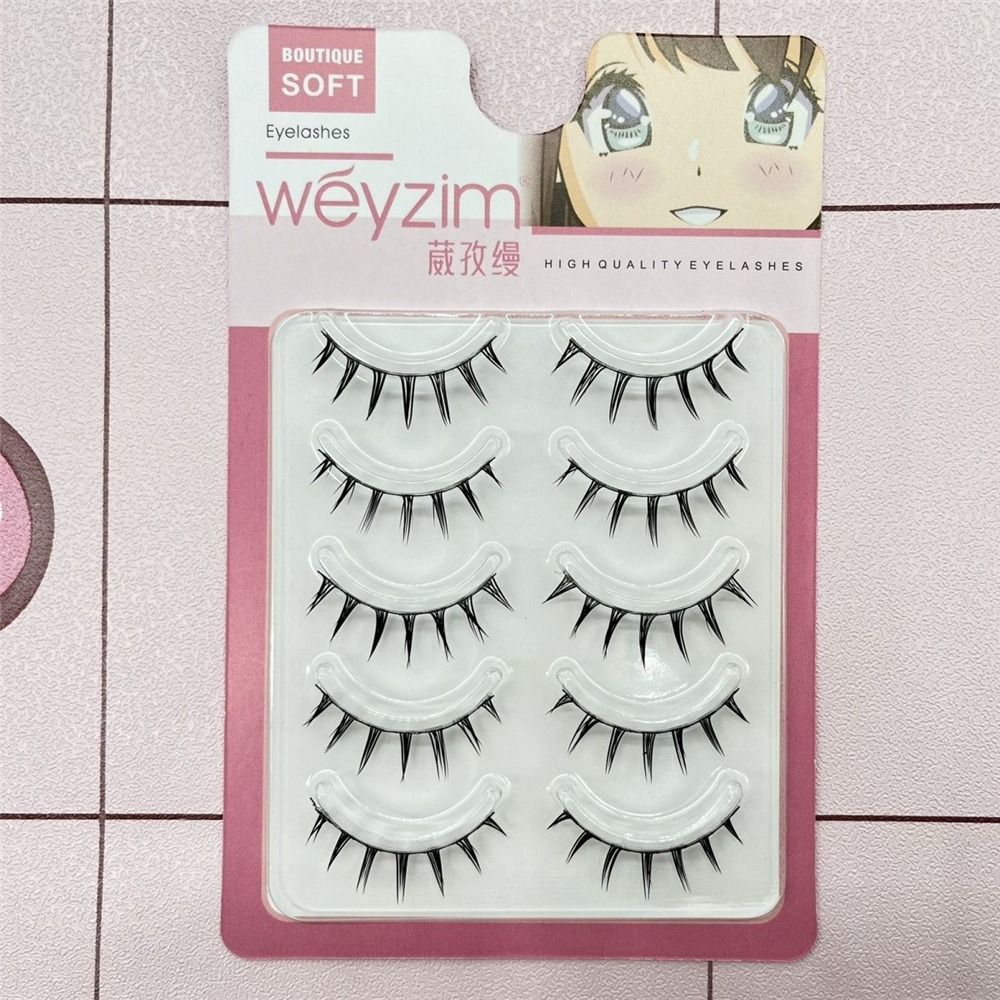 Faux Mink ขนตาปลอม 5 คู่แพ็ค D - Eyelash Extension Anime บทวิจารณ์และราคา