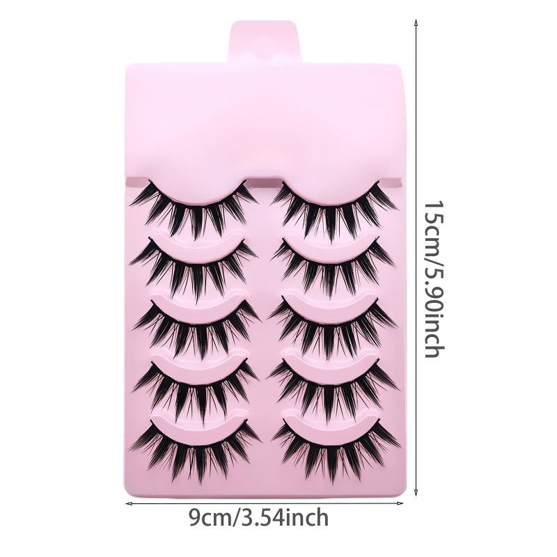 ขนตาปลอมแบบมังงะ 5 คู่ ขนตาปลอ - Eyelash Extension Cat Eye บทวิจารณ์และราคา
